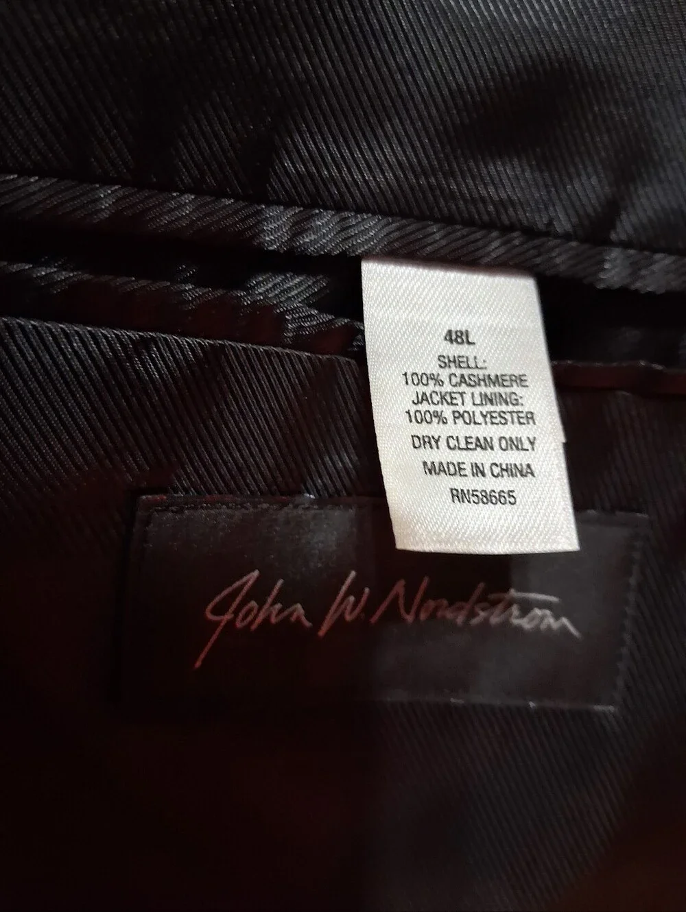 John W Nordstrom suit coat blazer jacket black-and-white houndstooth pattern 48L
